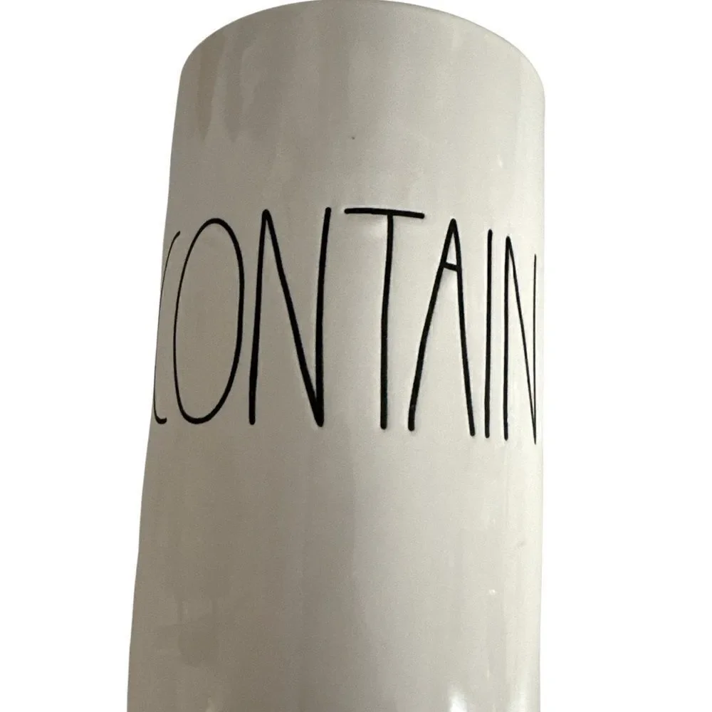 Rae Dunn Long Letters CONTAIN Ceramic Canister With no Lid